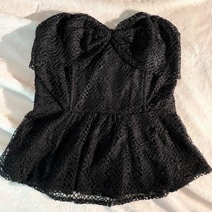 NWT Anthropologie black lace sleeveless top. (JJ121)